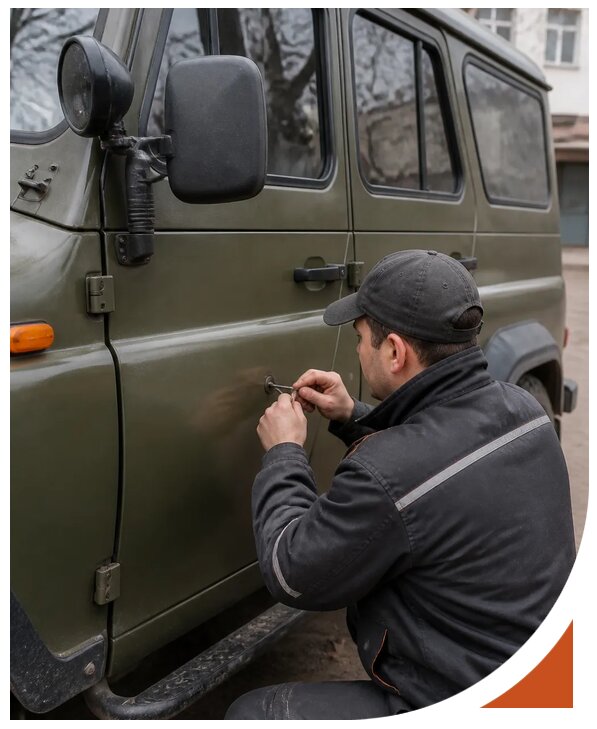 Профессиональное вскрытие автомобиля УАЗ без повреждений в Арсеньеве